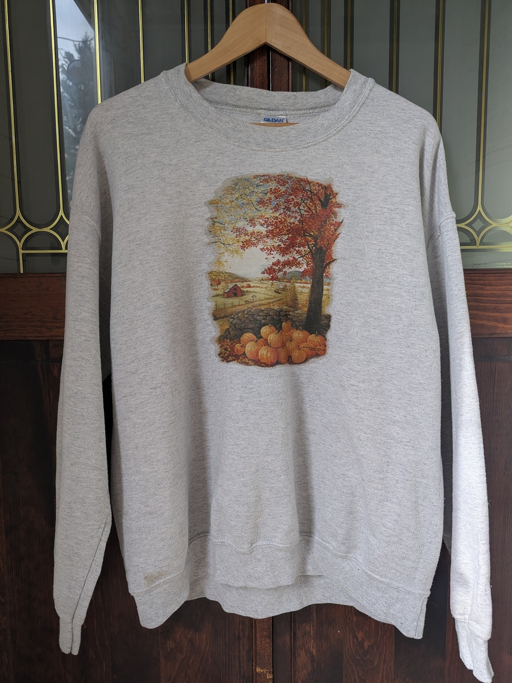 Light Grey Autumn Pumpkin Graphic Sweatshirt